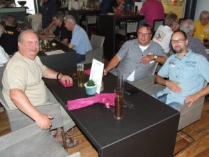 Uwe, DL3BQA, Paul, DL5CW, & Mel, DL6CT, at BCC dinner